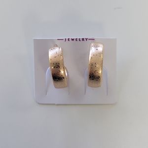 18k gold plated hoops cheeta print